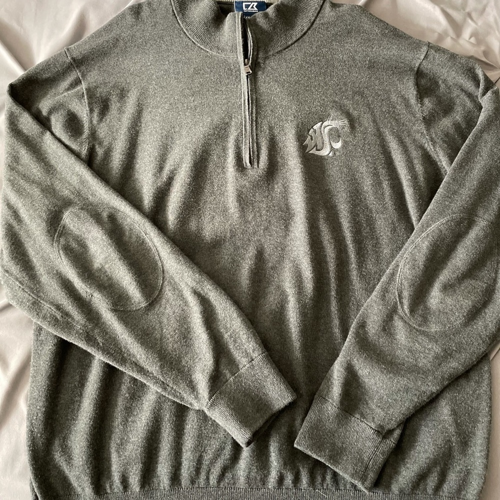 WSU quarter zip gray sweater Cutter & Buck XXL